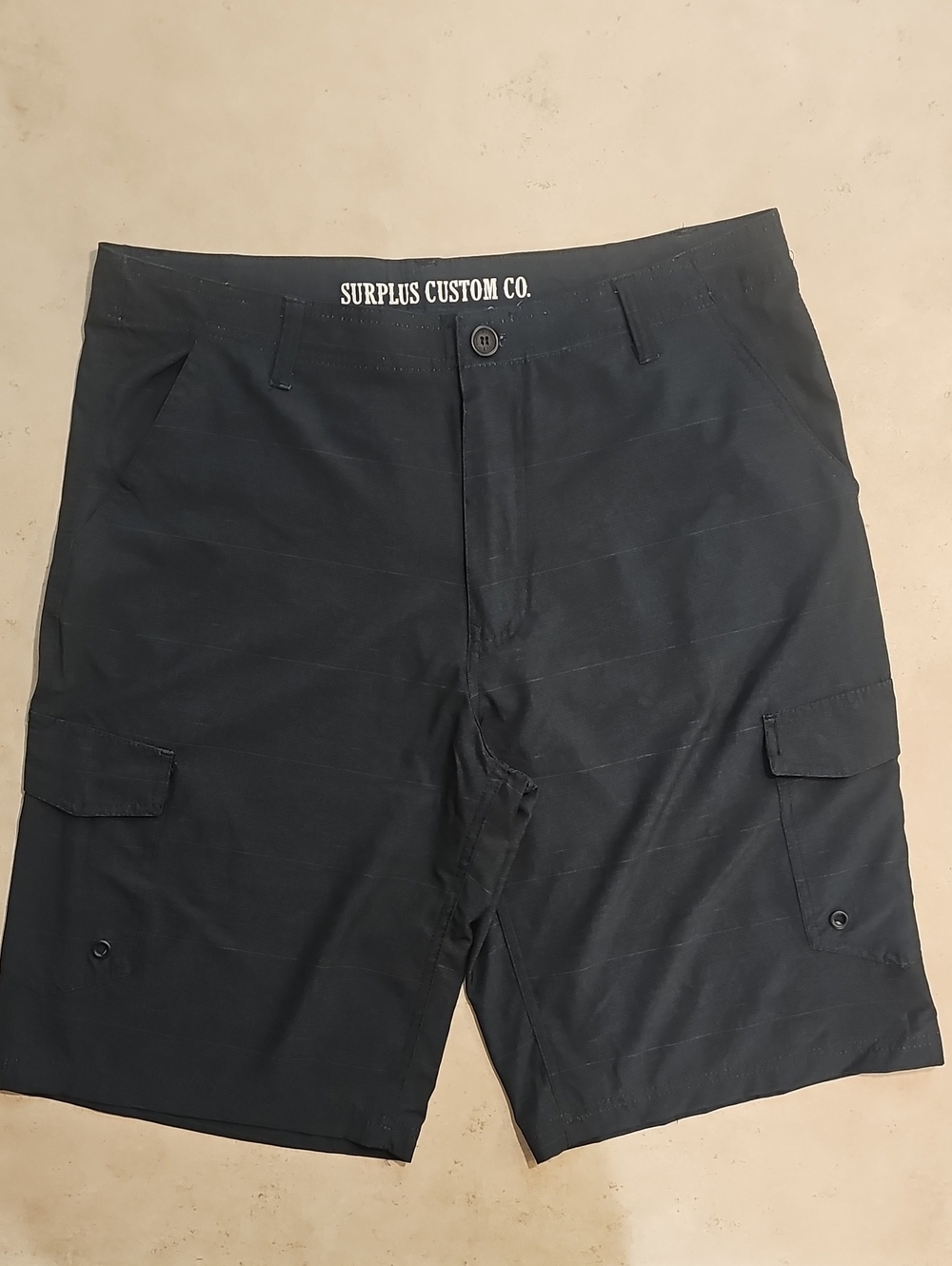 Surplus Men's Black Flat Front Shorts